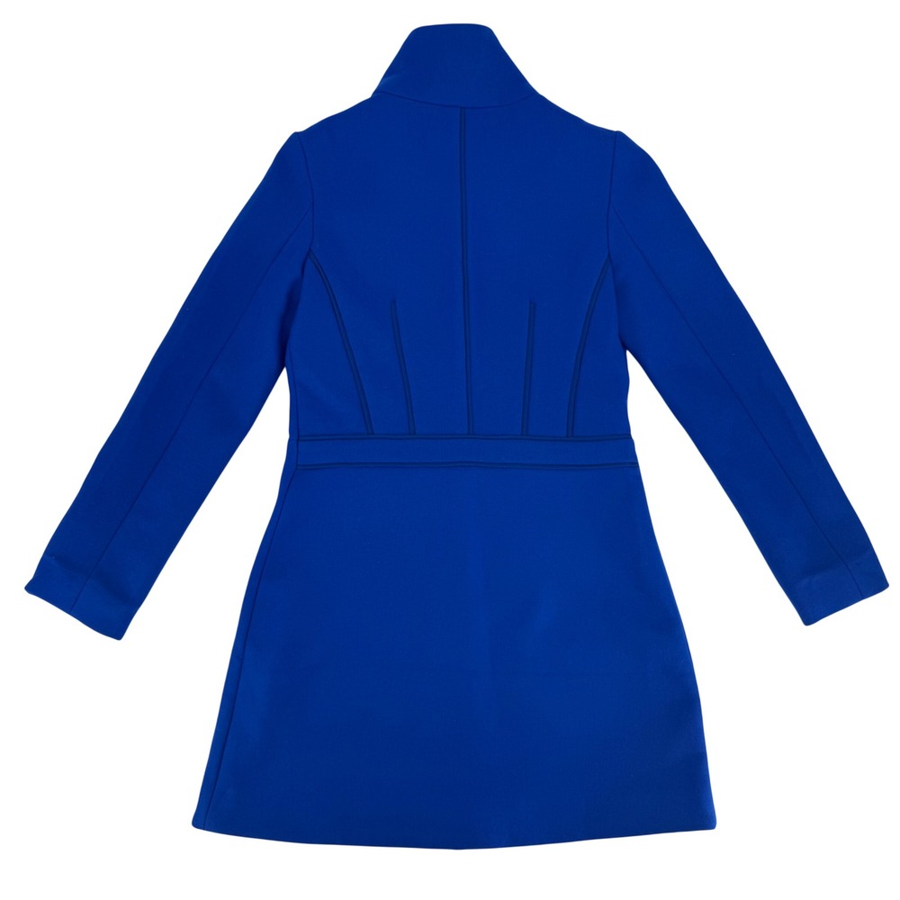 Desigual by Christian Lacroix Julieta Royal Blue Wool Blend Funnel Neck Zip Coat - Picture 7 of 11